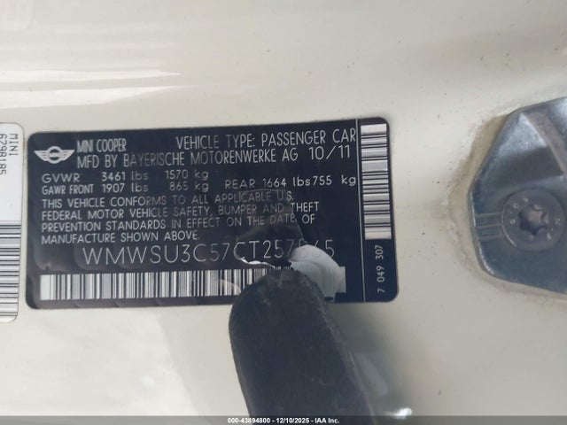 2012 MINI COOPER WMWSU3C57CT257565 Photo 8
