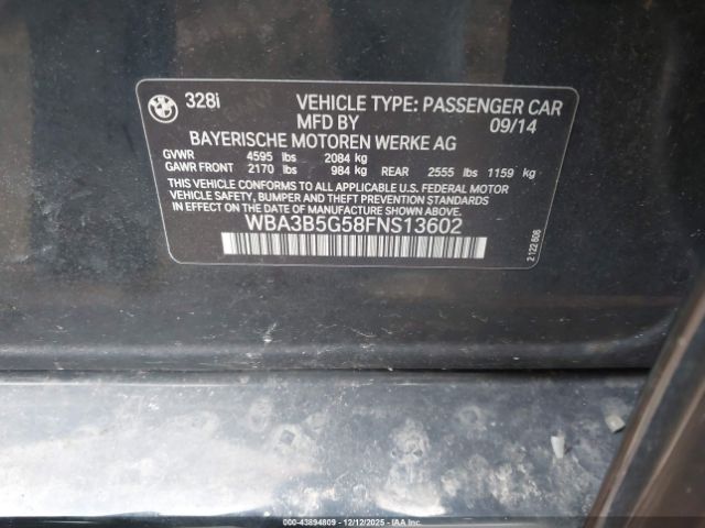 2015 BMW 328I WBA3B5G58FNS13602 Photo 8