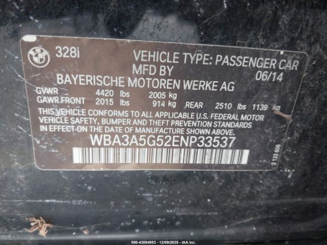 2014 BMW 328I WBA3A5G52ENP33537 Photo 8