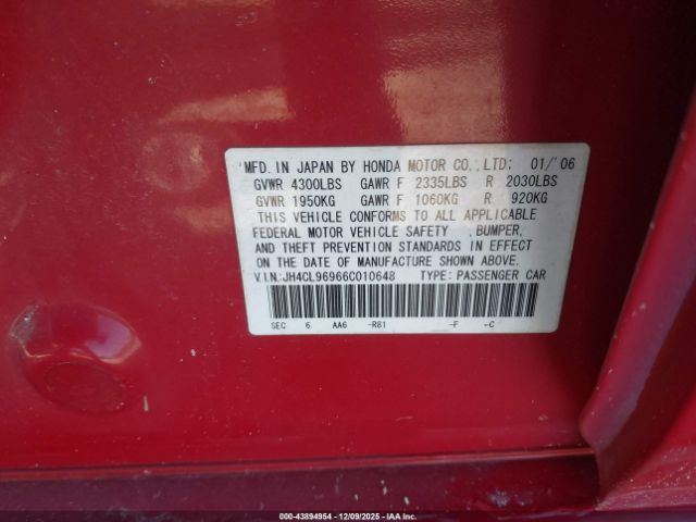 2006 ACURA TSX JH4CL96966C010648 Photo 8