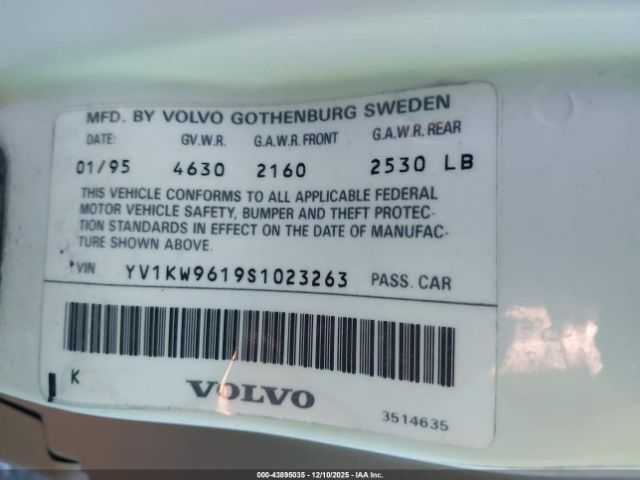1995 VOLVO 960 YV1KW9619S1023263 Photo 8