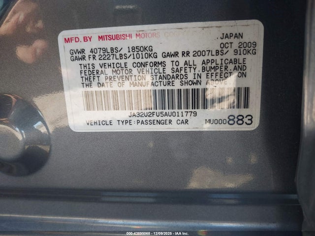 2010 MITSUBISHI LANCER JA32U2FU5AU011779 Photo 8