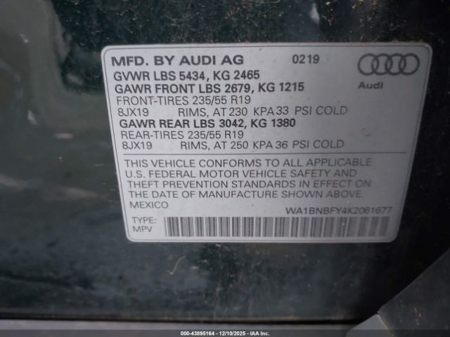 2019 AUDI Q5 WA1BNBFY4K2061677 Photo 8