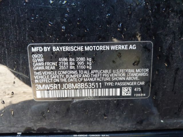 2021 BMW 330I 3MW5R1J08M8B53511 Photo 8