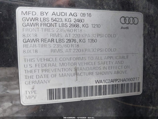 2017 AUDI Q5 WA1C2AFP2HA060217 Photo 8
