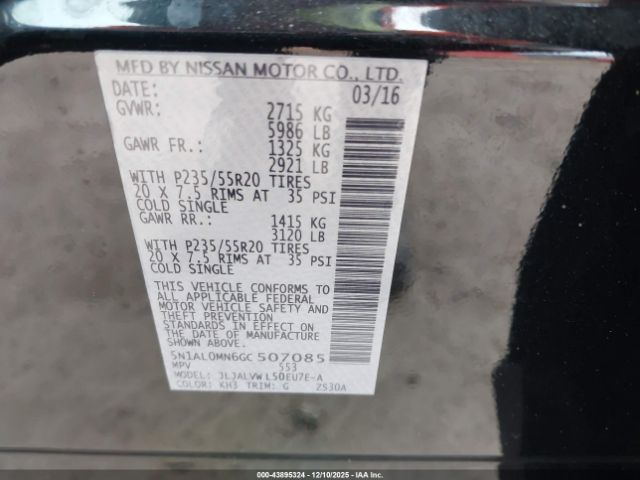 2016 INFINITI QX60 5N1AL0MN6GC507085 Photo 8