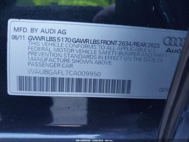 2012 AUDI S4 WAUBGAFL7CA009950 Photo 8