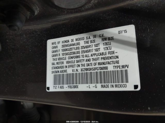 2015 HONDA CR-V 3CZRM3H53FG706990 Photo 8