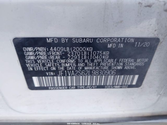 2020 SUBARU WRX STI JF1VA2S62L9830906 Photo 8