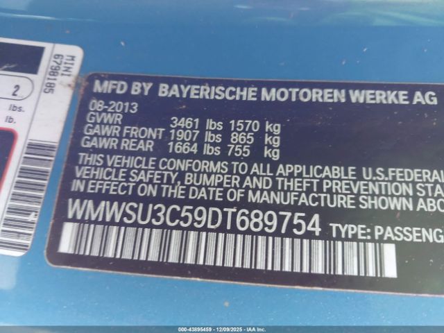 2013 MINI HARDTOP WMWSU3C59DT689754 Photo 8