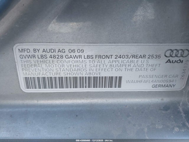 2010 AUDI A4 WAUHFAFL4AN005941 Photo 8