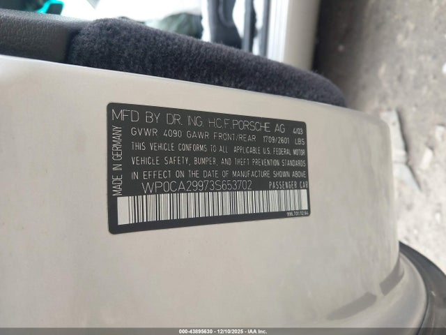 2003 PORSCHE 911 WP0CA29973S653702 Photo 8