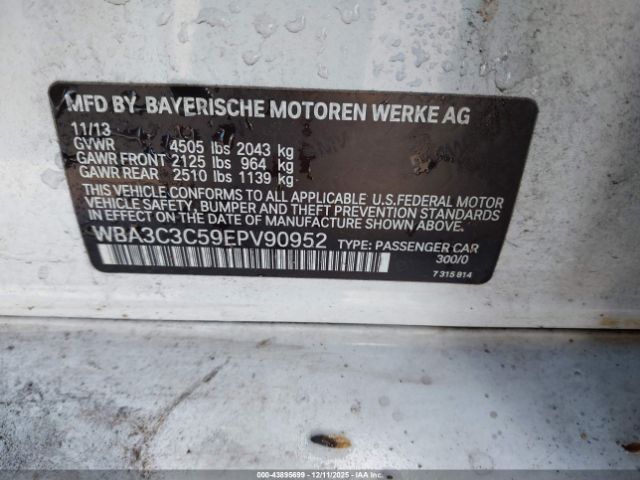 2014 BMW 320I WBA3C3C59EPV90952 Photo 8