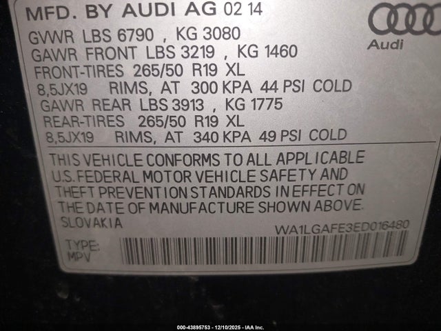 2014 AUDI Q7 WA1LGAFE3ED016480 Photo 8