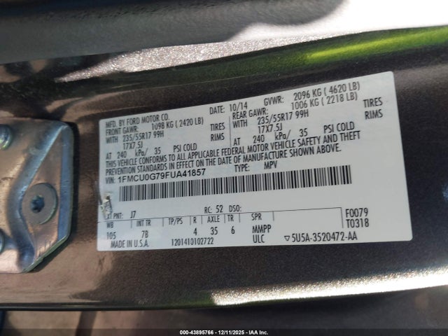 2015 FORD ESCAPE 1FMCU0G79FUA41857 Photo 8