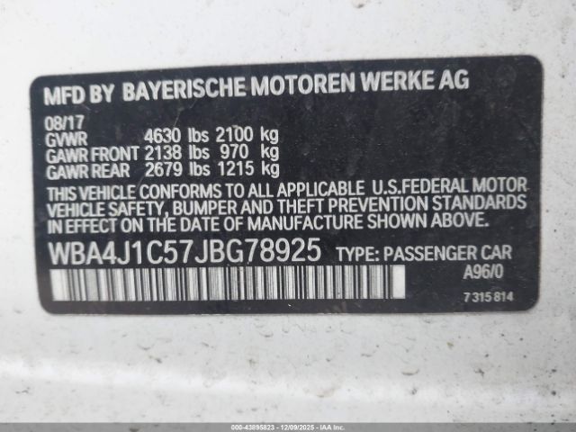 2018 BMW 430I GRAN COUPE WBA4J1C57JBG78925 Photo 8