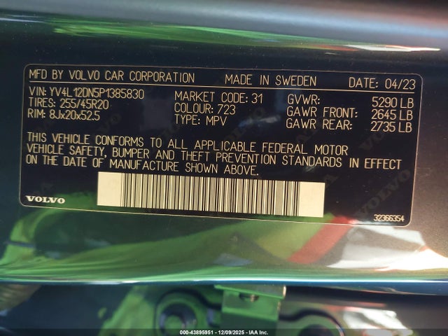 YV4L12DN5P1385830 Volvo Xc60 B5 Plus Bright Theme