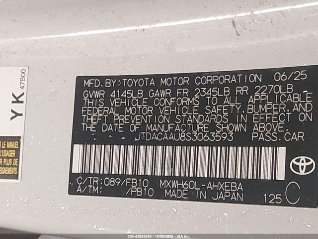 Toyota Prius Le 2025 JTDACAAU8S3063593 Image 9