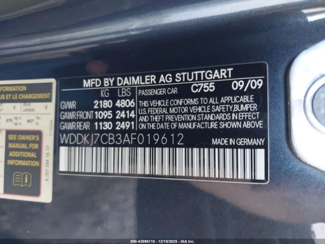 2010 MERCEDES-BENZ E 550 WDDKJ7CB3AF019612 Photo 8