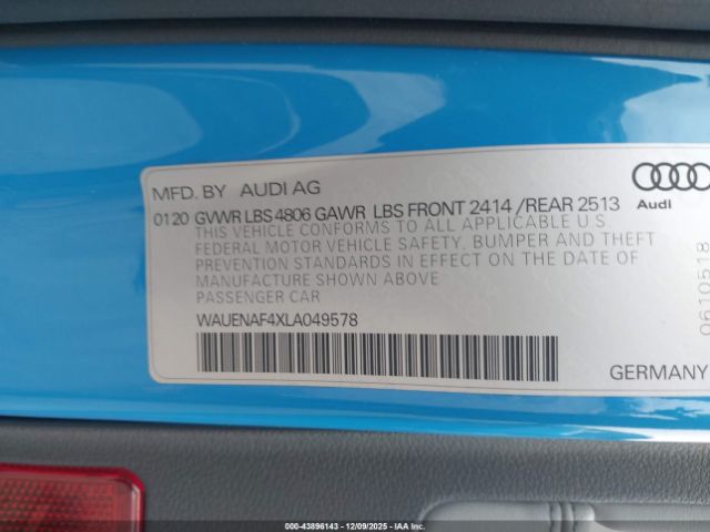 2020 AUDI A4 WAUENAF4XLA049578 Photo 8