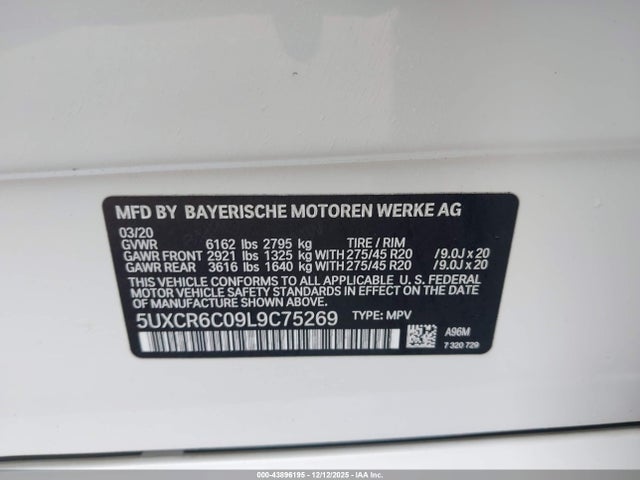 5UXCR6C09L9C75269 BMW X5 Xdrive40i