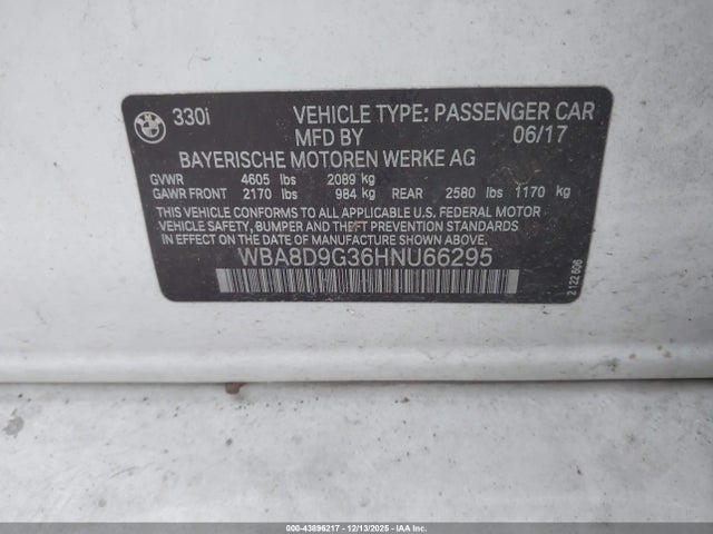 2017 BMW 330I WBA8D9G36HNU66295 Photo 8
