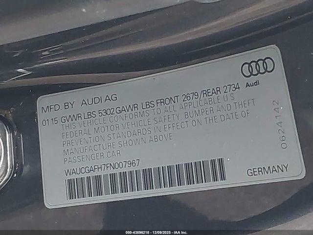 2015 AUDI S5 WAUCGAFH7FN007967 Photo 8