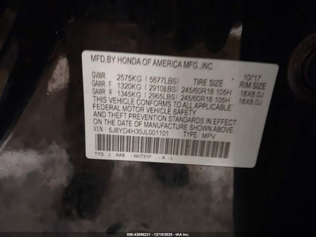 2018 ACURA MDX 5J8YD4H30JL001101 Photo 8