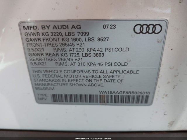 2024 AUDI Q8 E-TRON WA15AAGE8RB026318 Photo 8