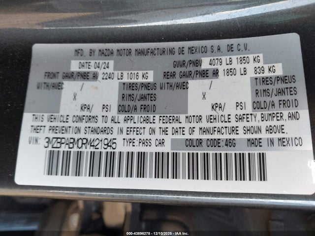 2024 MAZDA MAZDA3 3MZBPABM0RM421945 Photo 8