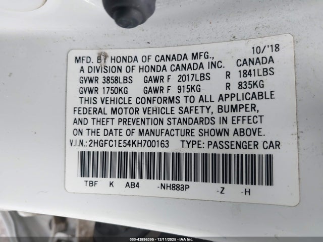 Honda CIVIC SI 2019 2HGFC1E54KH700163 Image 9