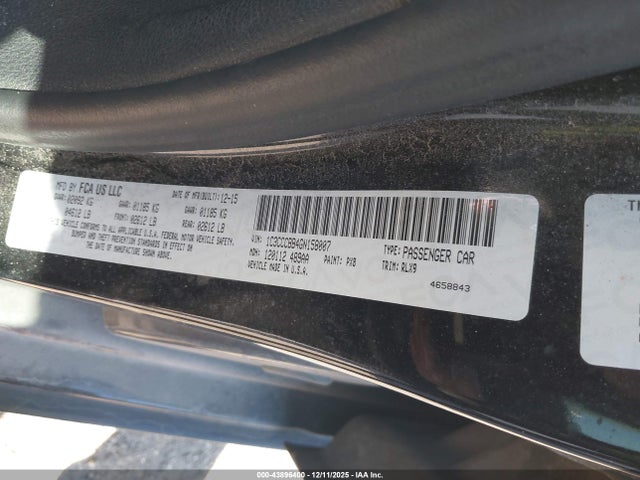2016 Chrysler 200 S მანქანა იყიდება აუქციონზე, vin: 1C3CCCBB4GN158007, აუქციონის ნომერი: 43896400