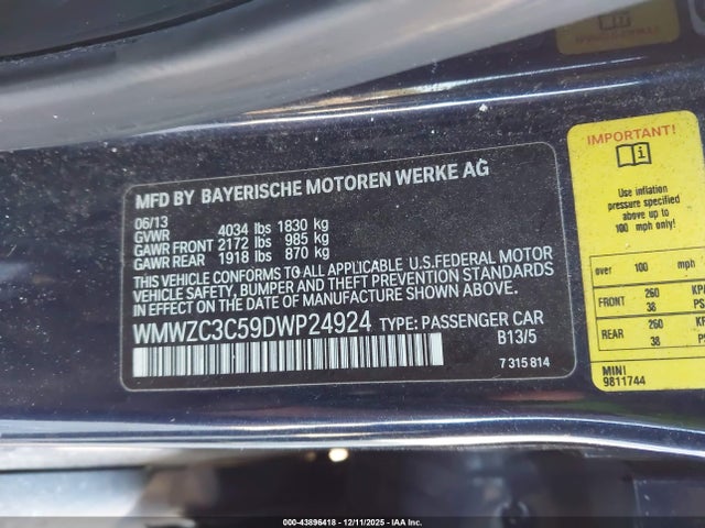 2013 MINI COUNTRYMAN WMWZC3C59DWP24924 Photo 8