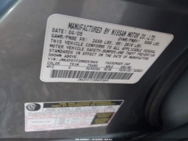 Продаж на аукціоні авто 2006 Infiniti M35x, vin: JNKAY01F26M253949, номер лоту: 43896541