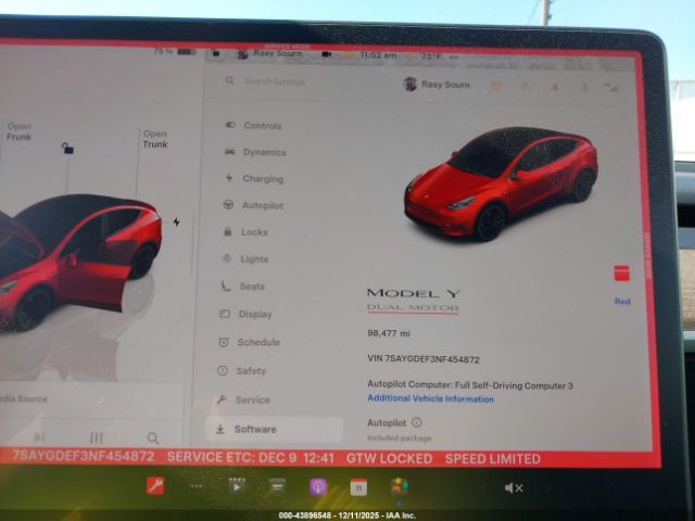 2022 TESLA MODEL Y 7SAYGDEF3NF454872 Photo 6