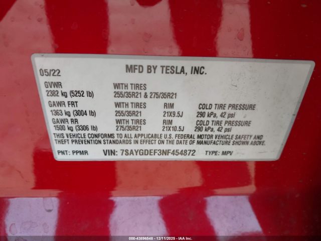 2022 TESLA MODEL Y 7SAYGDEF3NF454872 Photo 8