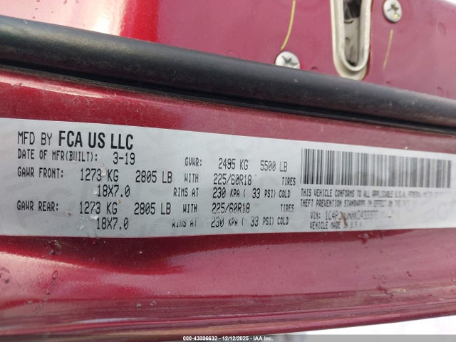1C4PJMDNXKD433376 Jeep Cherokee Limited 4x4