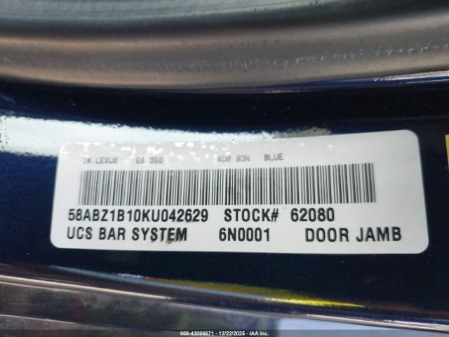 2019 LEXUS ES 350 58ABZ1B10KU042629 Photo 8