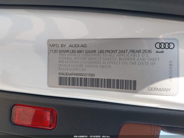 2021 AUDI A4 WAUEAAF46MA031589 Photo 8