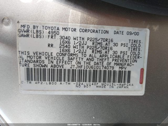 2001 LEXUS RX 300 JTJHF10U610174079 Photo 8
