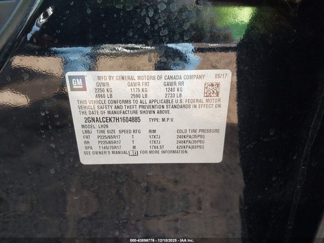 Chevrolet EQUINOX LT 2017 2GNALCEK7H1604885 Image 9