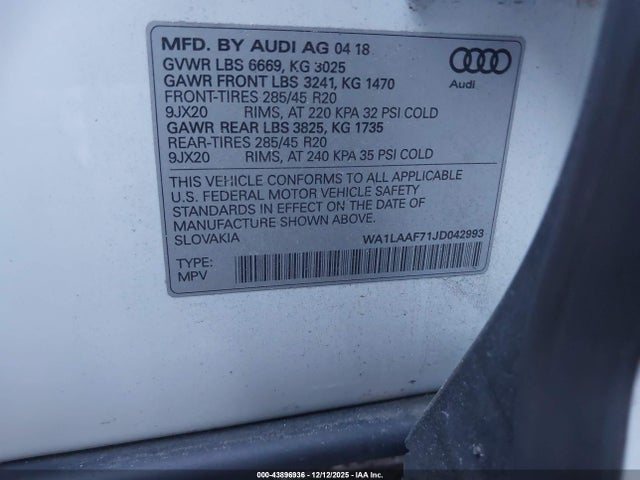 2018 AUDI Q7 WA1LAAF71JD042993 Photo 8
