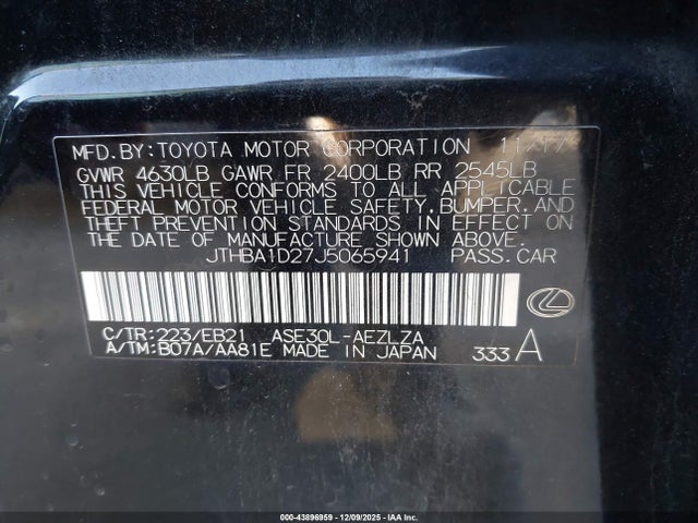 Lexus IS 300 2018 JTHBA1D27J5065941 Image 9