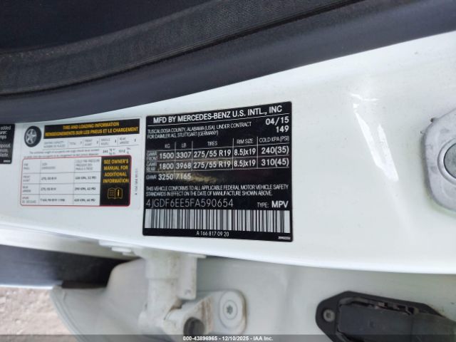 2015 MERCEDES-BENZ GL 450 4JGDF6EE5FA590654 Photo 8