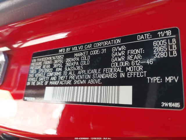 2019 VOLVO XC90 YV4102CM1K1470952 Photo 8