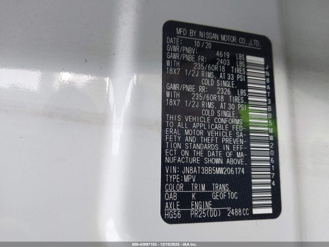 Nissan Rogue Sv Intelligent Awd 2021 JN8AT3BB5MW206174 Image 9