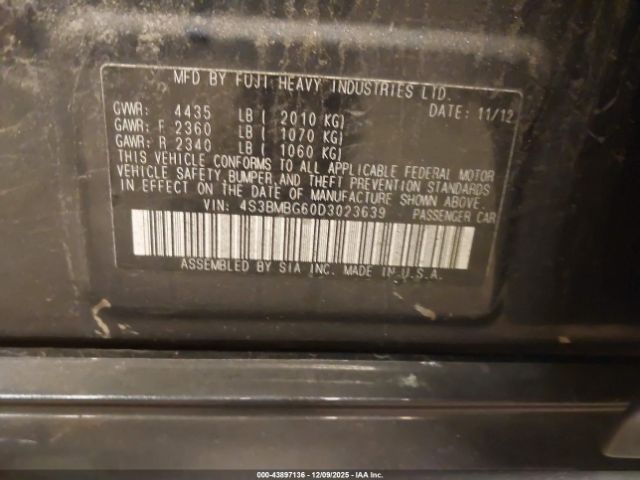 2013 SUBARU LEGACY 4S3BMBG60D3023639 Photo 8