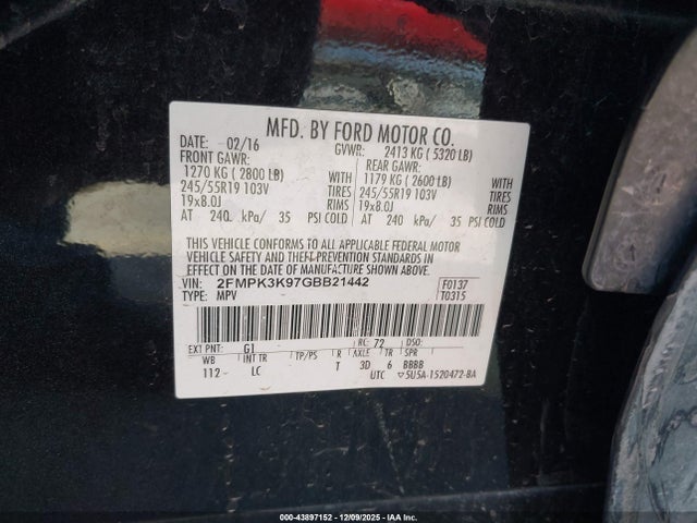 2016 FORD EDGE 2FMPK3K97GBB21442 Photo 8