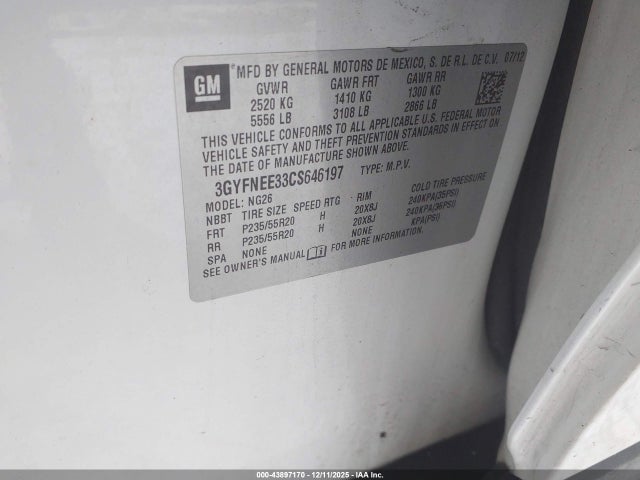 2012 CADILLAC SRX 3GYFNEE33CS646197 Photo 8