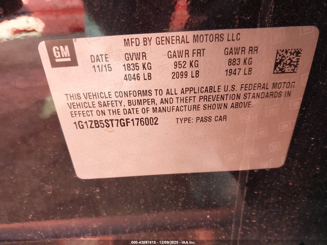 2016 CHEVROLET MALIBU 1G1ZB5ST7GF176002 Photo 8